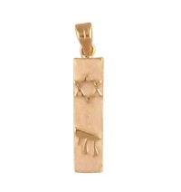 Gold Filled "Chai" Enamel Mezuzah Pendant